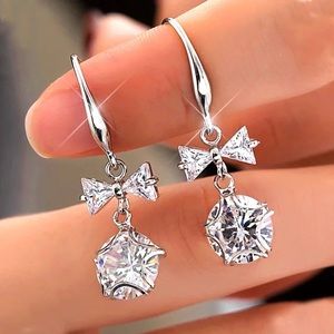 NEW Dainty 1 CT Genuine Sterling Bow Solitaire